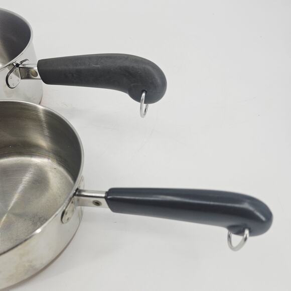 2 Vintage Revere Ware 1950's Copper 1 Qt & 2 Qt Pots With Handle & Ring NO LIDS - Picture 3 of 12